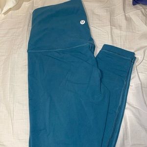 Blue Lululemon leggings.